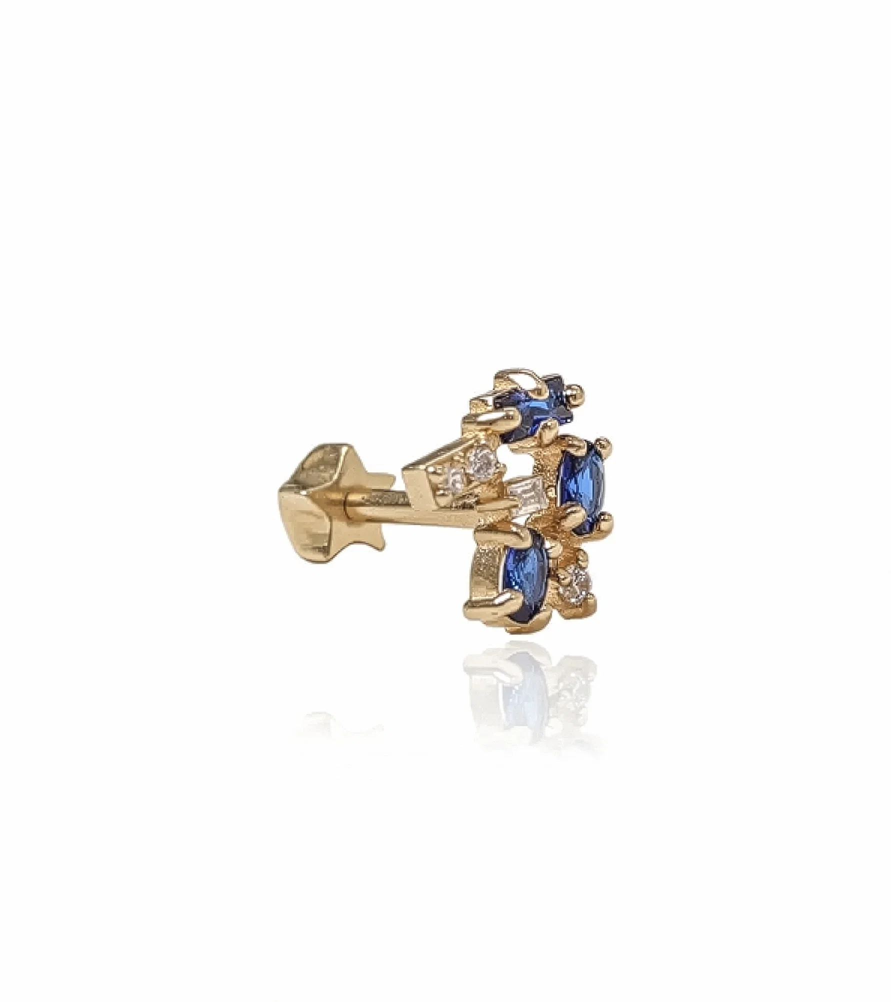 Lacivert Bagetli Piercing (Tragus)