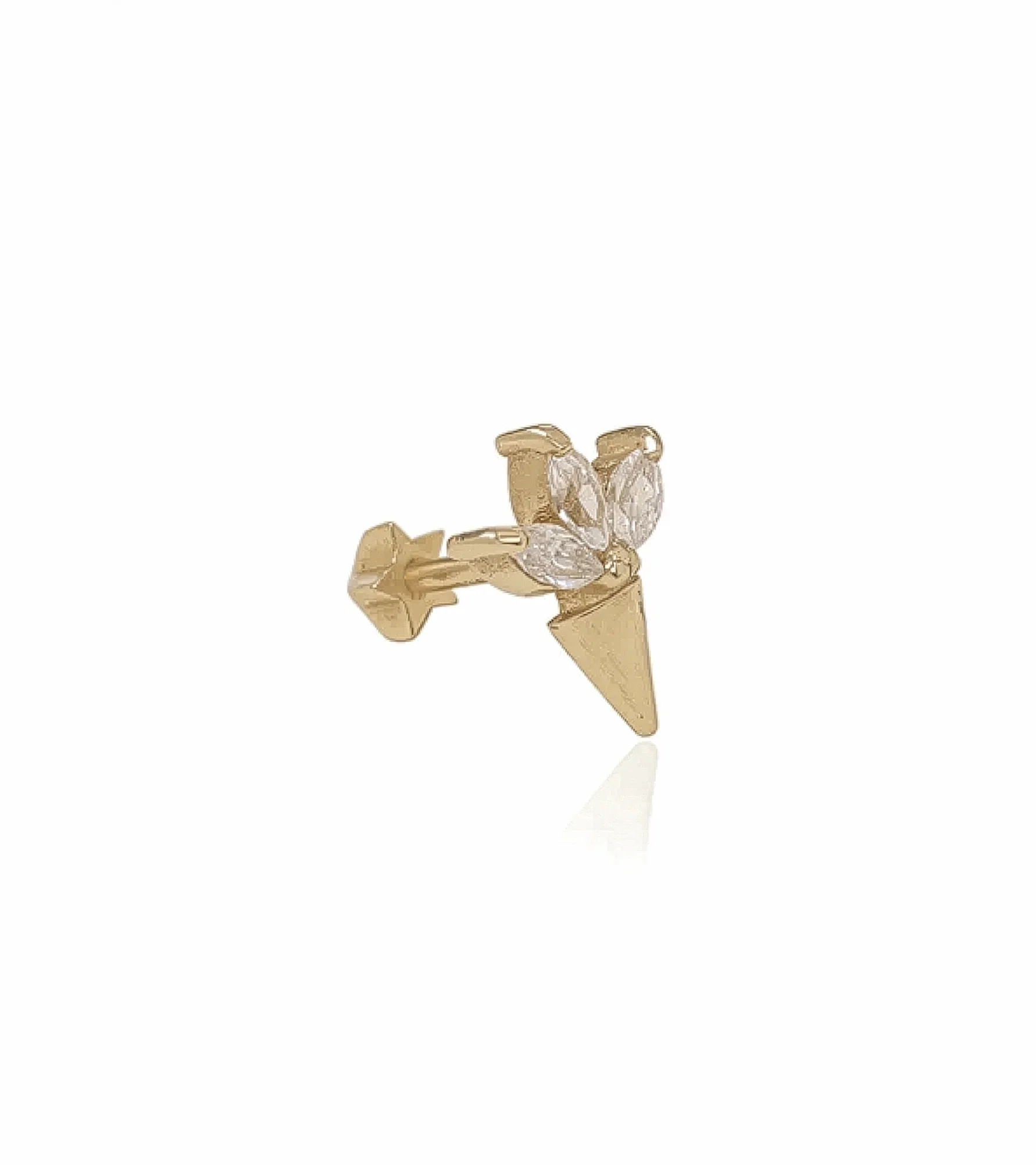 Lotuslu Koni Piercing (Tragus)